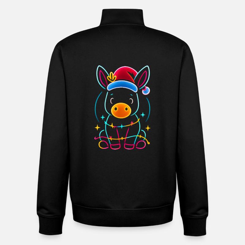 Esel Elfe Weihnachten Lustig Geschenk - Unisex Organic Zip Sweatshirt von Stanley/Stella - Schwarz