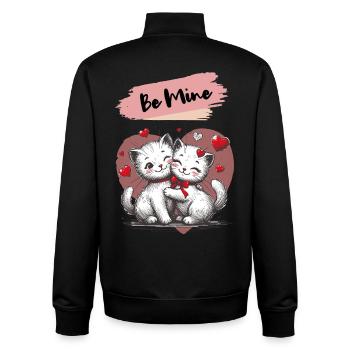 Be Mine Katzenkuscheln mit Herzen - Unisex Organic Zip Sweatshirt von Stanley/Stella - Schwarz - Hinten - AI Model Male 185 light (185cm)