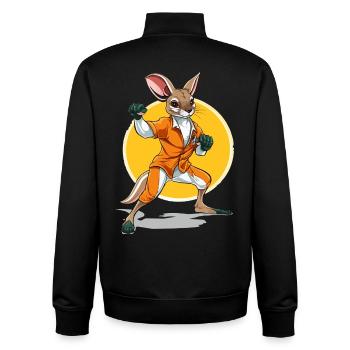 Häschen im Anzug Karateaktion - Unisex Organic Zip Sweatshirt von Stanley/Stella - Schwarz - Hinten - AI Model Male 185 light (185cm)
