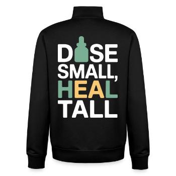 Certified Clinical Micro-Dose Specialist Apparel  - Unisex Organic Zip Sweatshirt by Stanley/Stella - black - Back - AI Model Male 185 light (185cm)