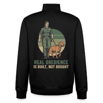 Hundetraining Obedience Statement - Unisex Organic Zip Sweatshirt von Stanley/Stella - Schwarz - Hinten - AI Model Male 185 light (185cm)