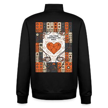 Tension-controlled soul. Synth - Unisex Organic Zip Sweatshirt by Stanley/Stella - black - Back - AI Model Male 185 light (185cm)