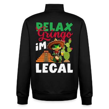 Fierté du Mexique & Maison Drapeau du Mexique - Sweat zippé unisexe en coton bio Stanley/Stella - noir - Dos - AI Model Male 185 light (185cm)