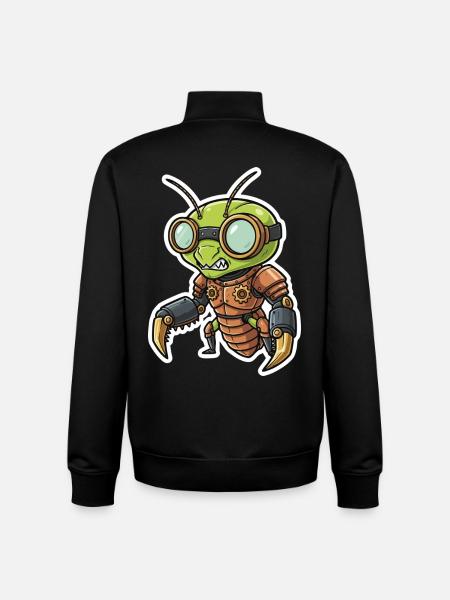 Praying Mantis Steampunk Copper Armor - Unisex Organic Zip Sweatshirt by Stanley/Stella - black