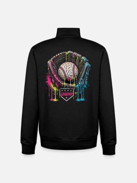 Baseball Handschuh Legend Bunt Grafik - Unisex Organic Zip Sweatshirt von Stanley/Stella - Schwarz