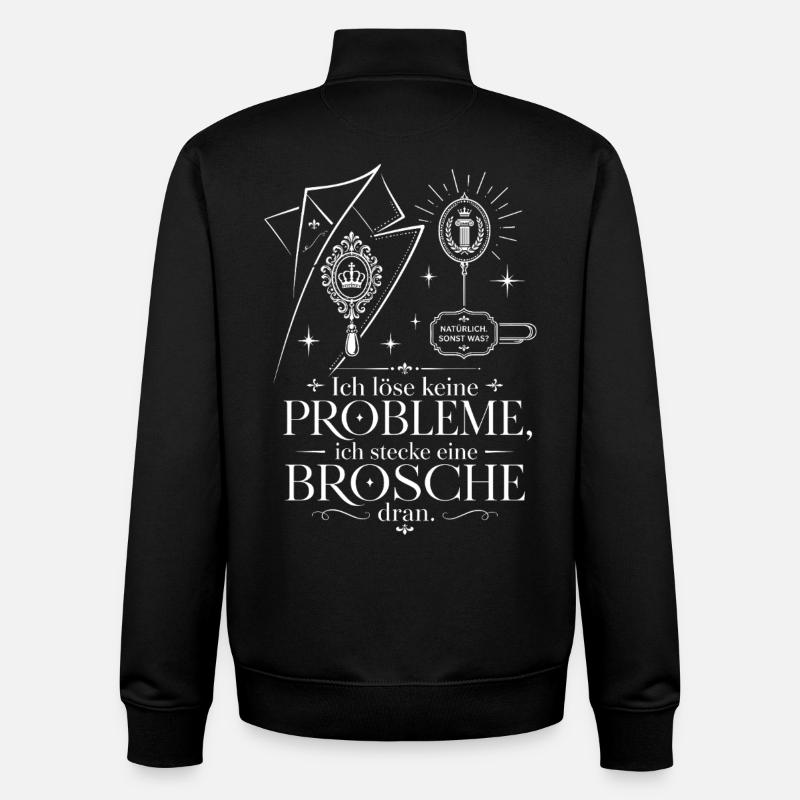 Ich stecke eine Brosche dran - Unisex Organic Zip Sweatshirt von Stanley/Stella - Schwarz