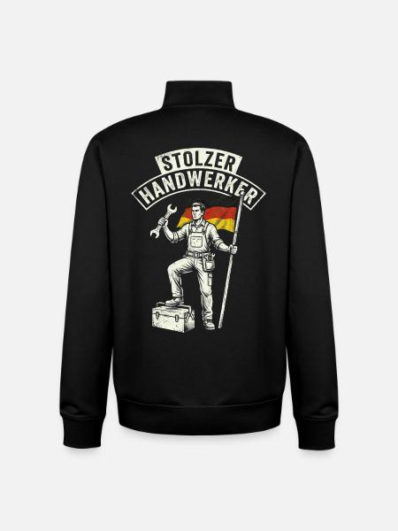 Stolzer Handwerker mit Deutschland - Flagge - Unisex Organic Zip Sweatshirt von Stanley/Stella - Schwarz