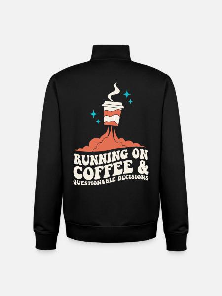 Café pour des décisions discutables - Sweat zippé unisexe en coton bio Stanley/Stella - noir