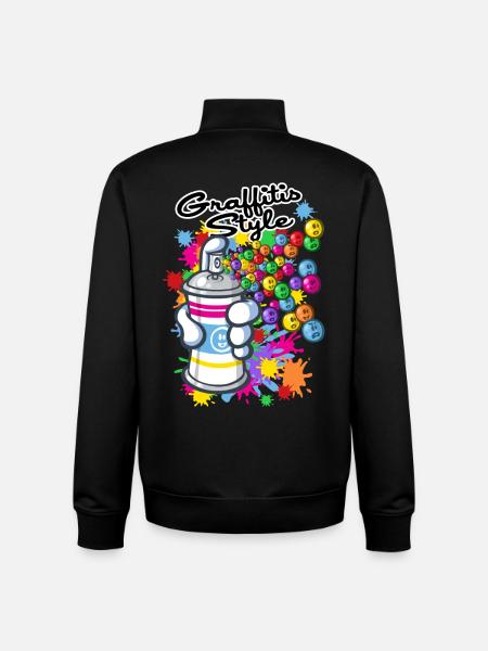 Graffiti cartoon style - Unisex Organic Zip Sweatshirt by Stanley/Stella - black