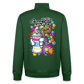 Graffiti Cartoon-Stil - Unisex Organic Zip Sweatshirt von Stanley/Stella - Flaschengrün - Hinten - AI Model Male 185 dark (185cm)