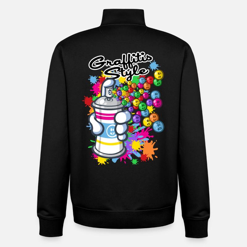 Graffiti Cartoon-Stil - Unisex Organic Zip Sweatshirt von Stanley/Stella - Schwarz