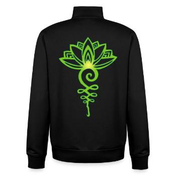 ewiger grüner Lotus - Unisex Organic Zip Sweatshirt von Stanley/Stella - Schwarz - Hinten - AI Model Male 185 light (185cm)