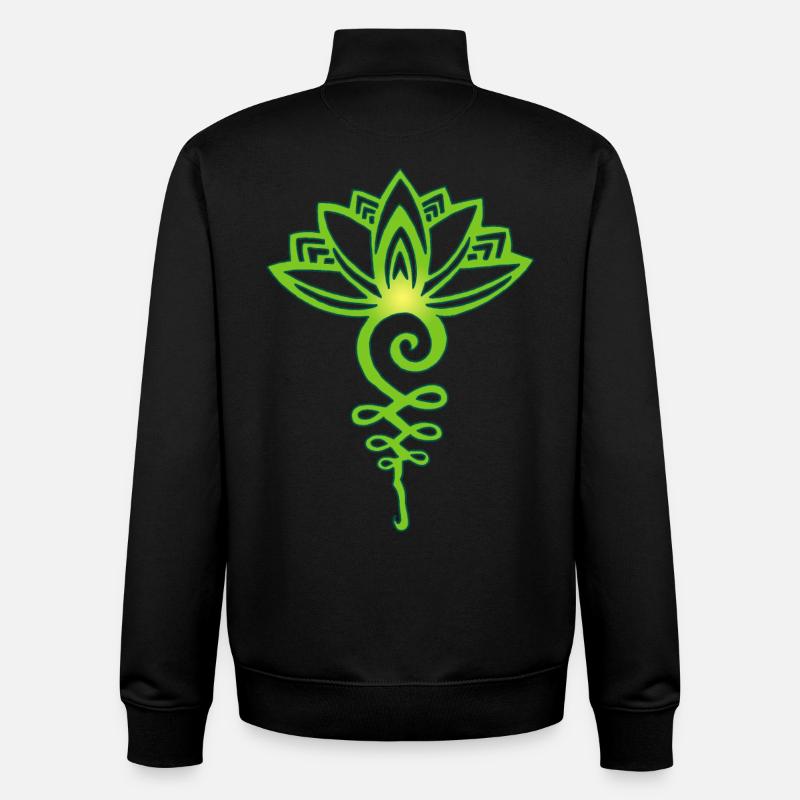 lotus vert éternel - Sweat zippé unisexe en coton bio Stanley/Stella - noir