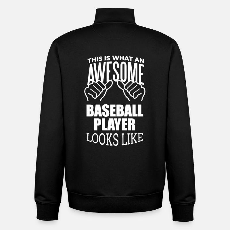 Base-ball - Sweat zippé unisexe en coton bio Stanley/Stella - noir