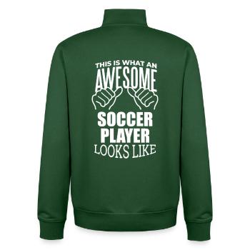 Fußball - Unisex Organic Zip Sweatshirt von Stanley/Stella - Flaschengrün - Hinten - AI Model Male 185 dark (185cm)