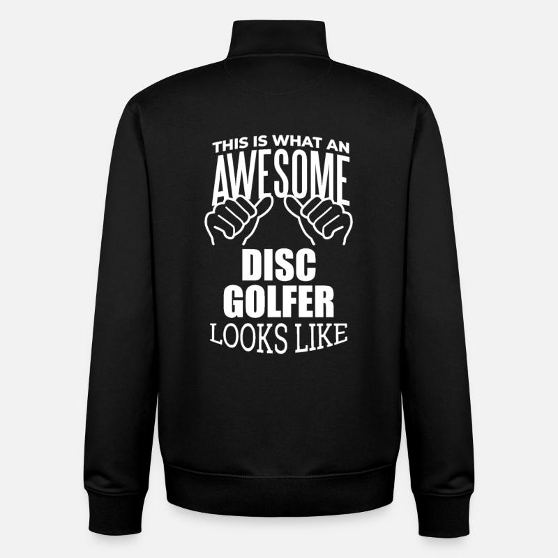 Disc golf - Sweat zippé unisexe en coton bio Stanley/Stella - noir