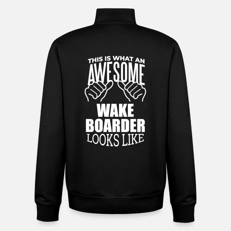 Wakeboard - Unisex Organic Zip Sweatshirt by Stanley/Stella - black
