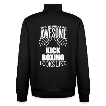 Kickboxen - Unisex Organic Zip Sweatshirt von Stanley/Stella - Schwarz - Hinten - AI Model Male 185 light (185cm)