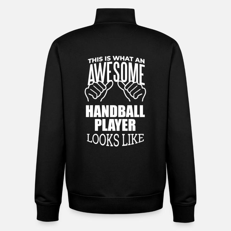 Handball - Unisex Organic Zip Sweatshirt von Stanley/Stella - Schwarz