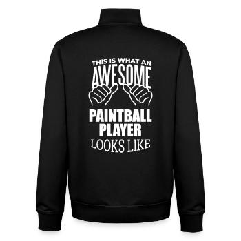 Paintball - Unisex Organic Zip Sweatshirt von Stanley/Stella - Schwarz - Hinten - AI Model Male 185 light (185cm)