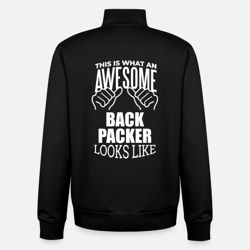 Rucksacktourist - Unisex Organic Zip Sweatshirt von Stanley/Stella - Schwarz