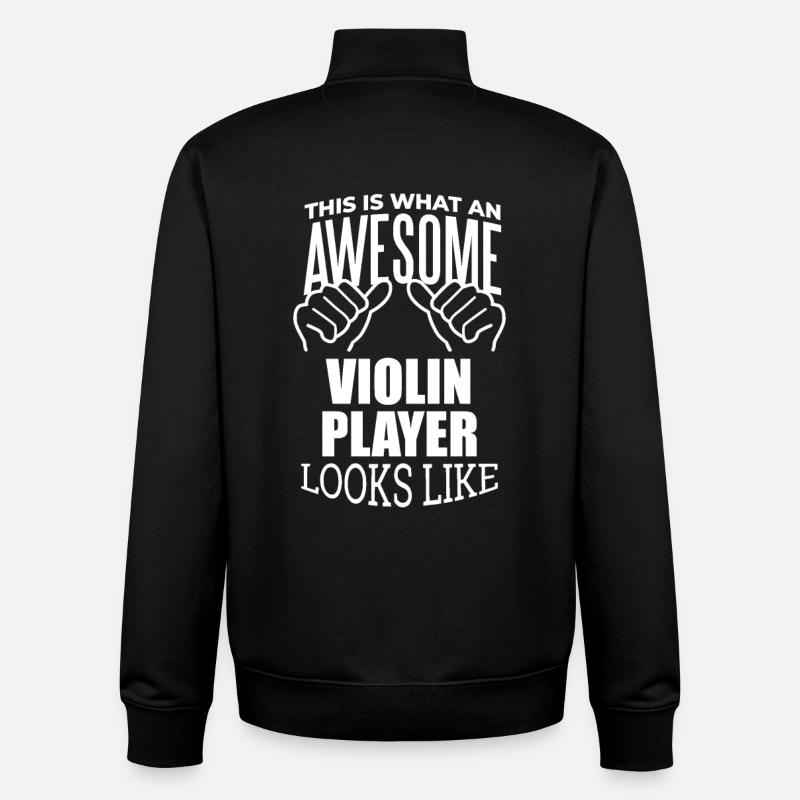 violon - Sweat zippé unisexe en coton bio Stanley/Stella - noir