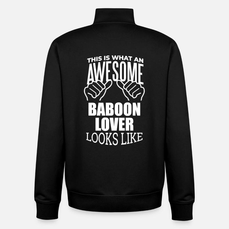 babouin - Sweat zippé unisexe en coton bio Stanley/Stella - noir