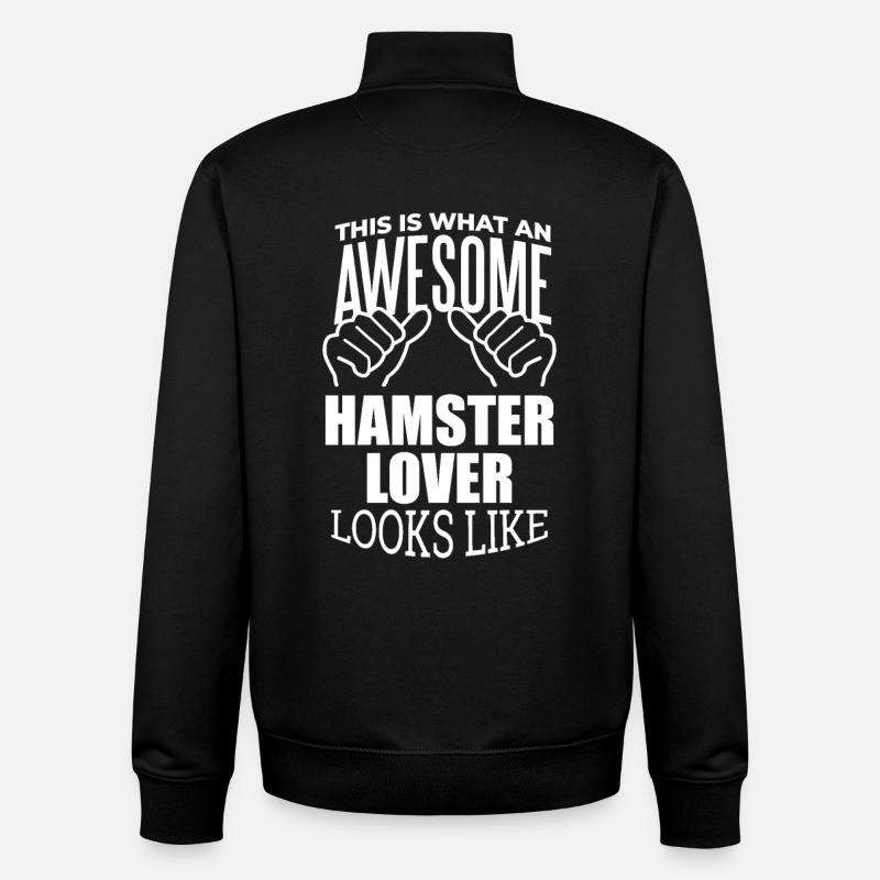 hamster - Sweat zippé unisexe en coton bio Stanley/Stella - noir