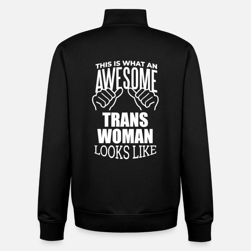 Femme trans - Sweat zippé unisexe en coton bio Stanley/Stella - noir