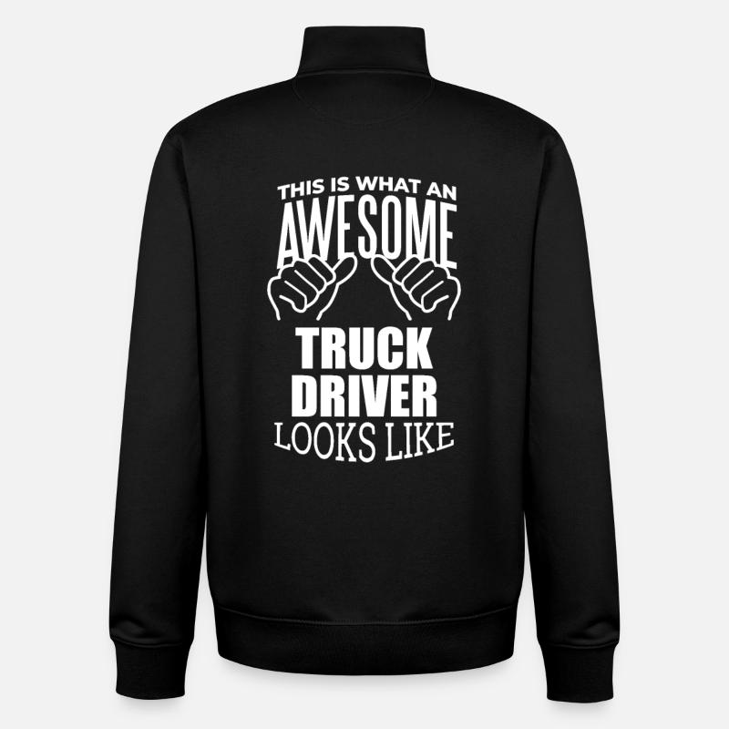 camionneur - Sweat zippé unisexe en coton bio Stanley/Stella - noir