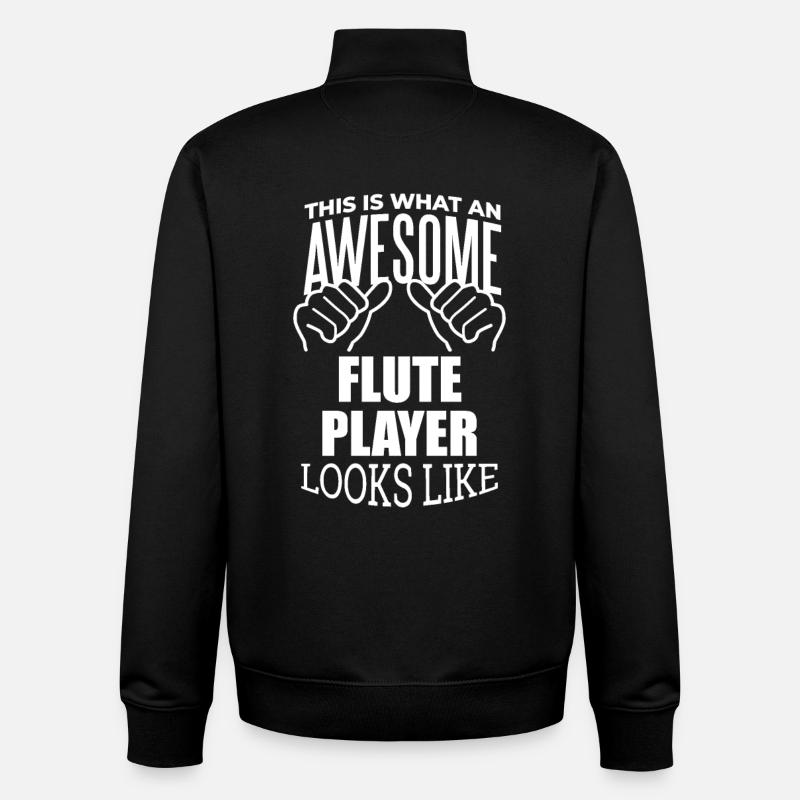 flûte - Sweat zippé unisexe en coton bio Stanley/Stella - noir