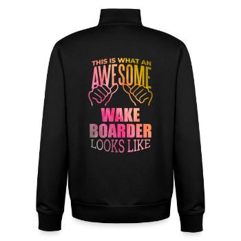 Wakeboard - Unisex Organic Zip Sweatshirt von Stanley/Stella - Schwarz - Hinten - AI Model Male 185 light (185cm)