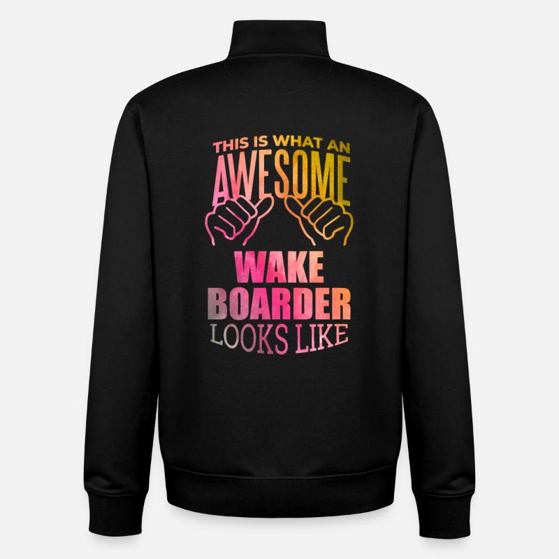 Wakeboard - Unisex Organic Zip Sweatshirt by Stanley/Stella - black