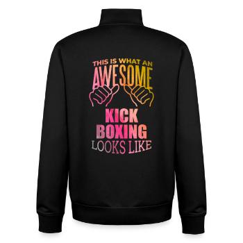 Kickboxen - Unisex Organic Zip Sweatshirt von Stanley/Stella - Schwarz - Hinten - AI Model Male 185 light (185cm)
