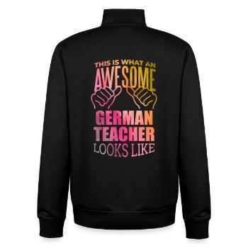 Deutsch - Unisex Organic Zip Sweatshirt von Stanley/Stella - Schwarz - Hinten - AI Model Male 185 light (185cm)