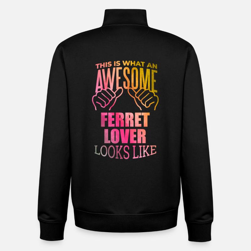 furet - Sweat zippé unisexe en coton bio Stanley/Stella - noir