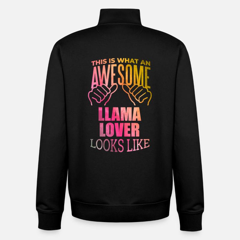 Lama - Sweat zippé unisexe en coton bio Stanley/Stella - noir