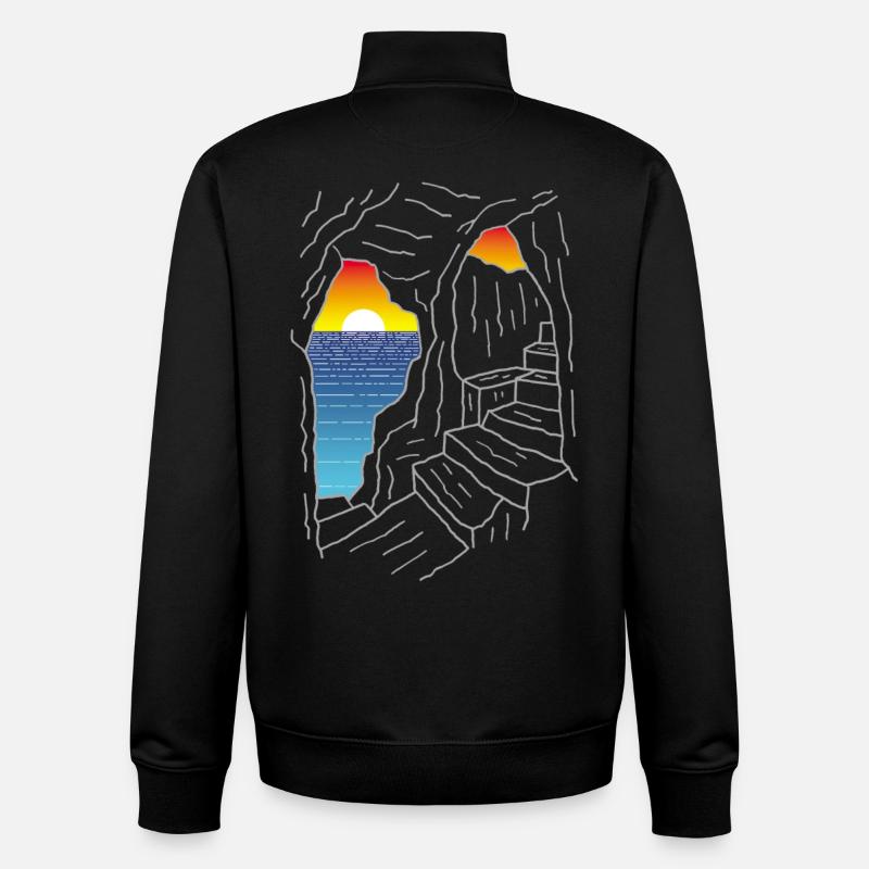 Escalier pour le paradis - Sweat zippé unisexe en coton bio Stanley/Stella - noir