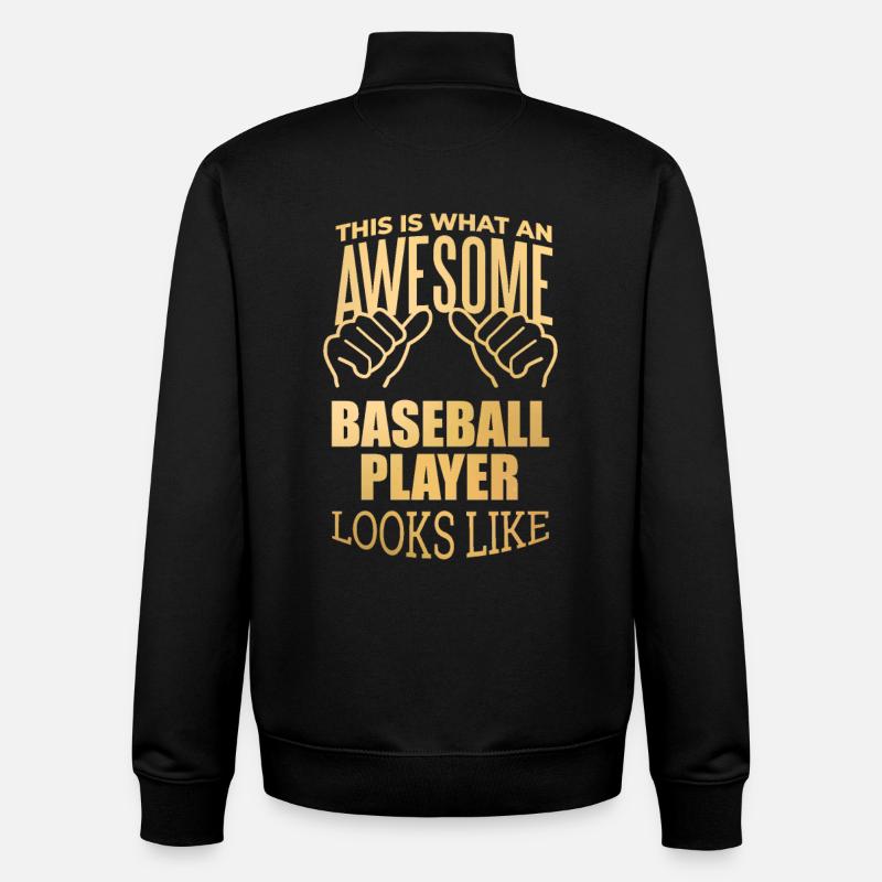 Base-ball - Sweat zippé unisexe en coton bio Stanley/Stella - noir