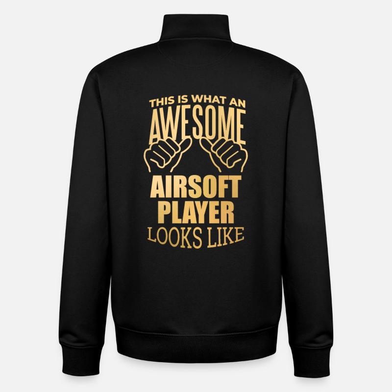 L’airsoft - Sweat zippé unisexe en coton bio Stanley/Stella - noir