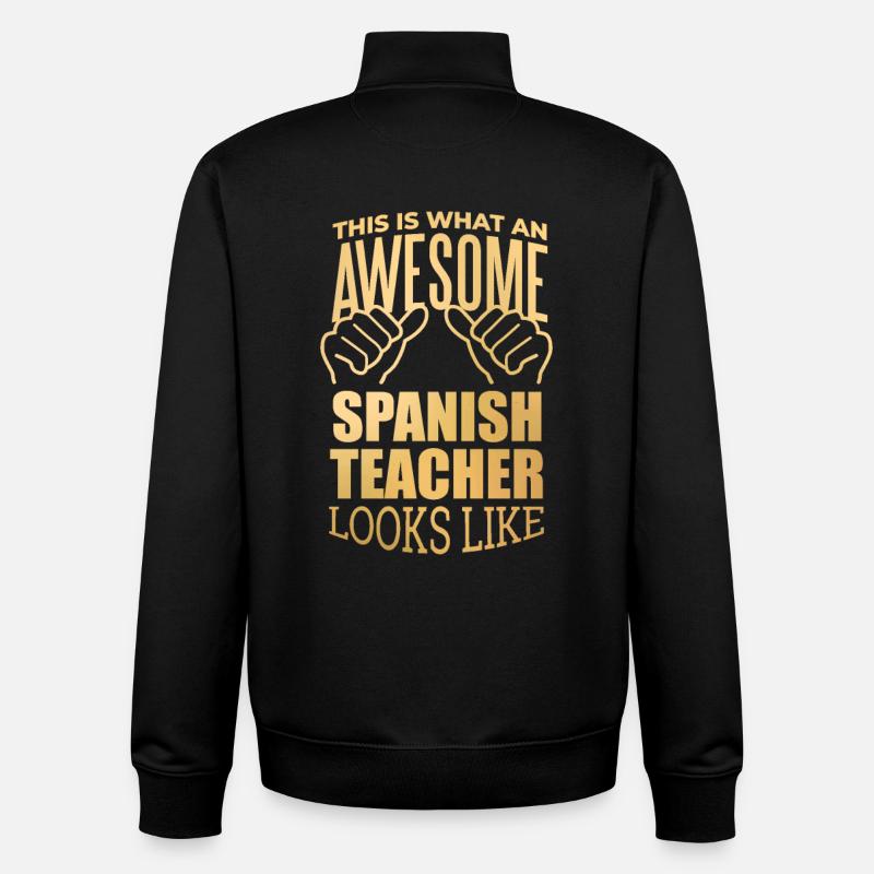 Spanish - Unisex Organic Zip Sweatshirt by Stanley/Stella - black