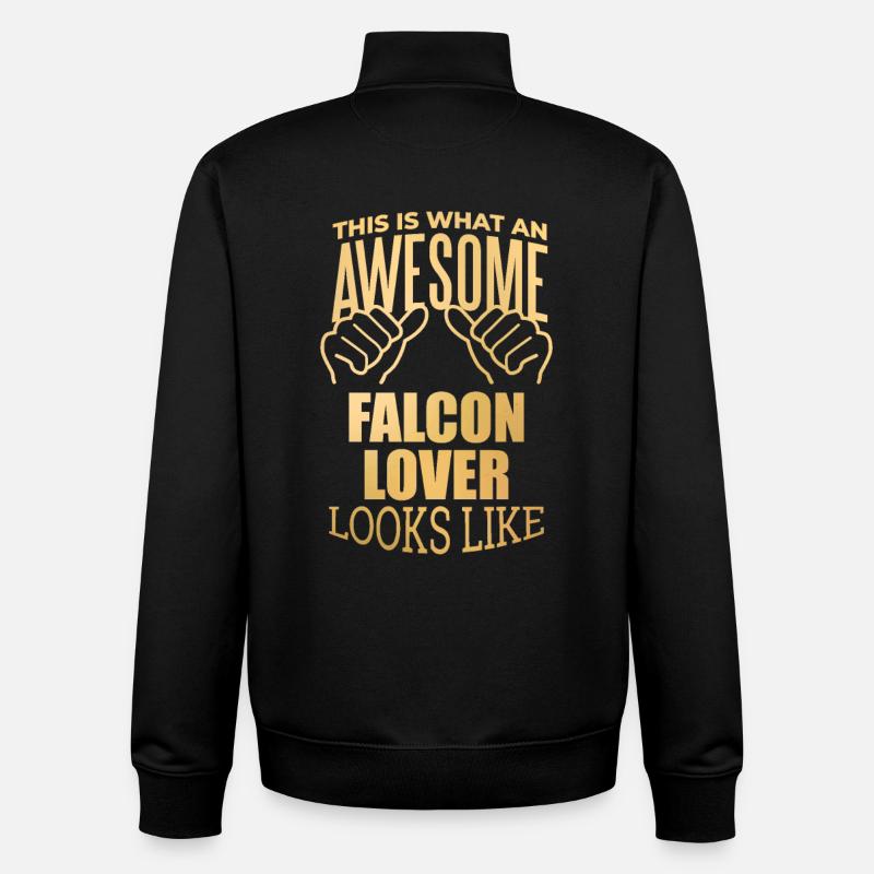 Faucon - Sweat zippé unisexe en coton bio Stanley/Stella - noir