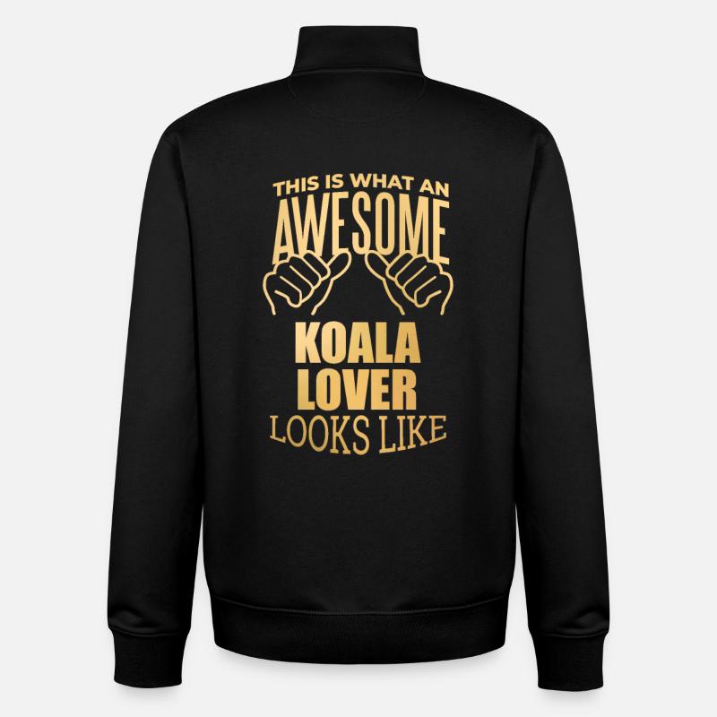 Koala - Sweat zippé unisexe en coton bio Stanley/Stella - noir