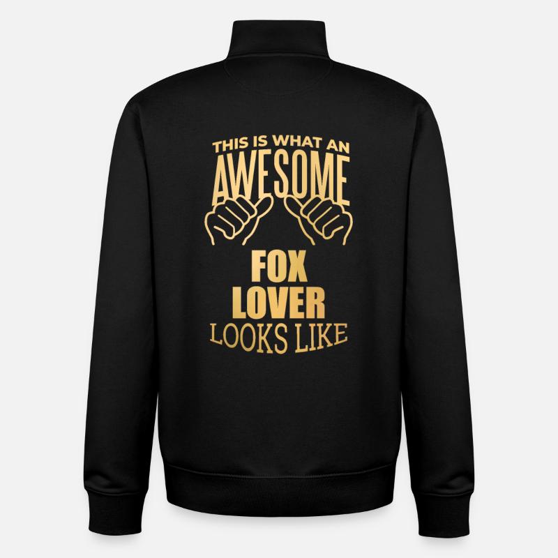 Renard - Sweat zippé unisexe en coton bio Stanley/Stella - noir