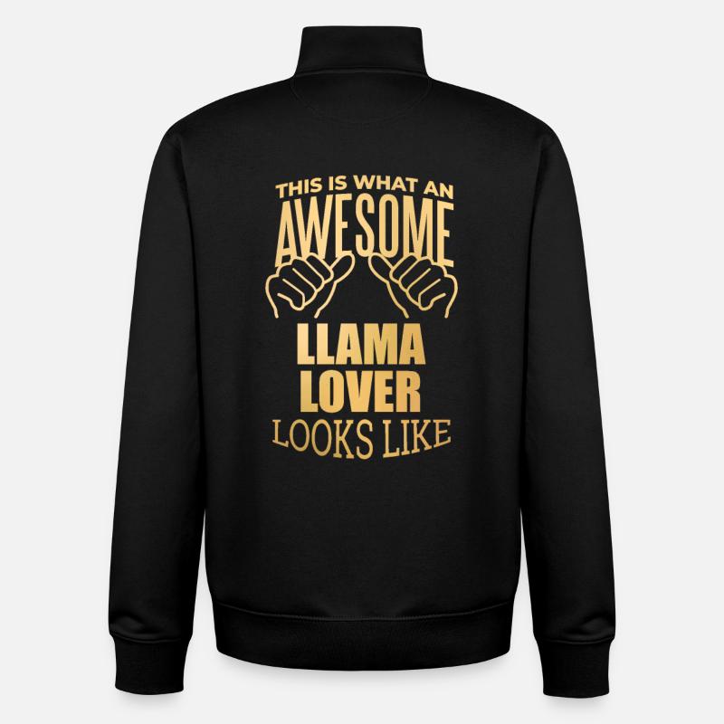 Lama - Sweat zippé unisexe en coton bio Stanley/Stella - noir