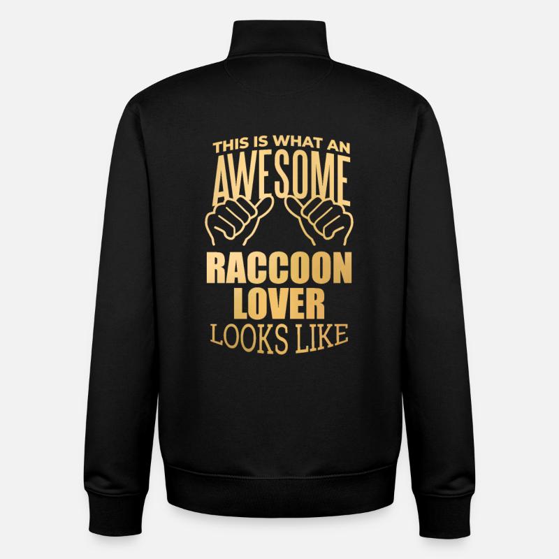 Raton laveur - Sweat zippé unisexe en coton bio Stanley/Stella - noir