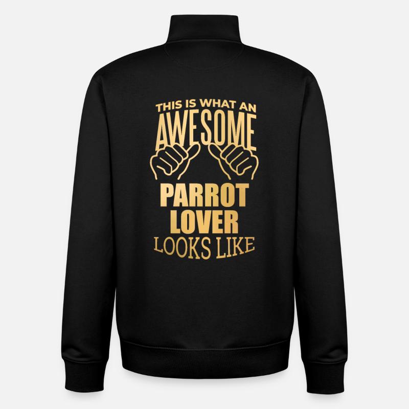 perroquet - Sweat zippé unisexe en coton bio Stanley/Stella - noir