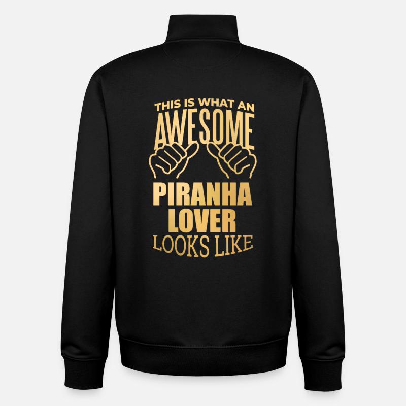 Piranha - Sweat zippé unisexe en coton bio Stanley/Stella - noir