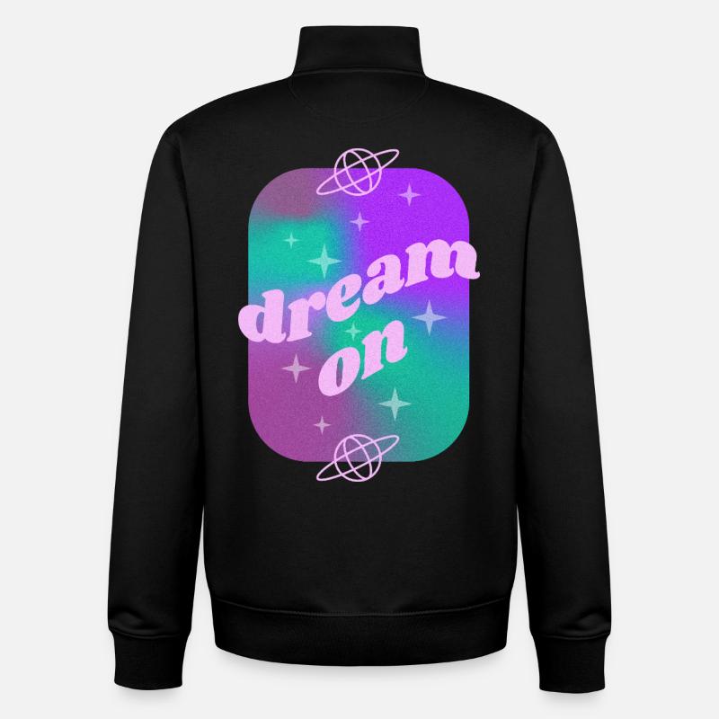 Dream On Cosmic Gradient - Unisex Organic Zip Sweatshirt by Stanley/Stella - black