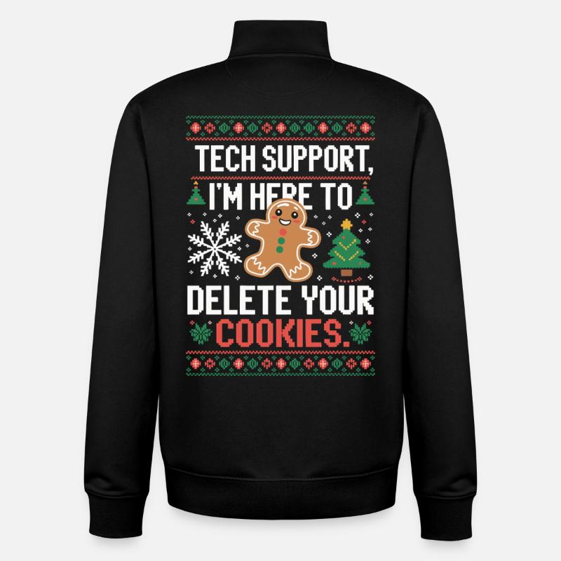 Tech Support Cookie Spruch - Unisex Organic Zip Sweatshirt von Stanley/Stella - Schwarz